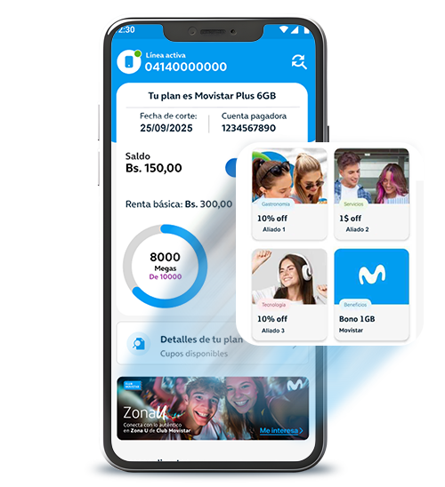 Vista de la app en un teléfono